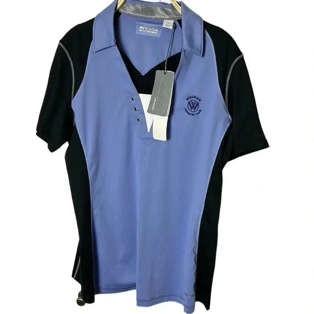 Polo golf shirt,activewear,women Blue two tone,fitted,quality,activewear,sporty